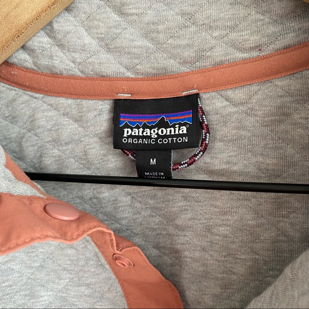 Patagonia Organic Cotton Quilt Snap-T Pullover Sweatshirt Sweater Grey Medium - Picture 11 of 13